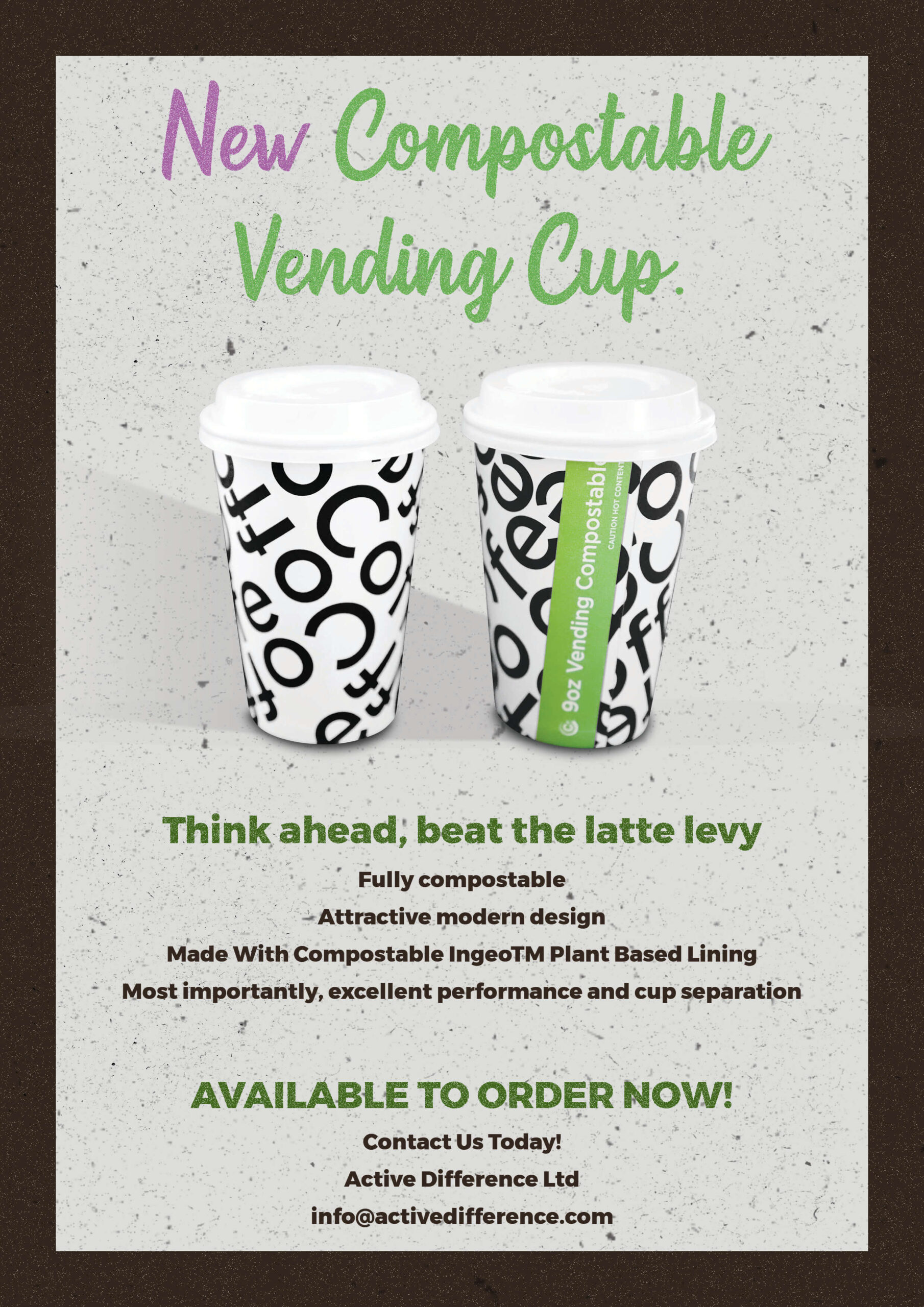 Vending cup flyer